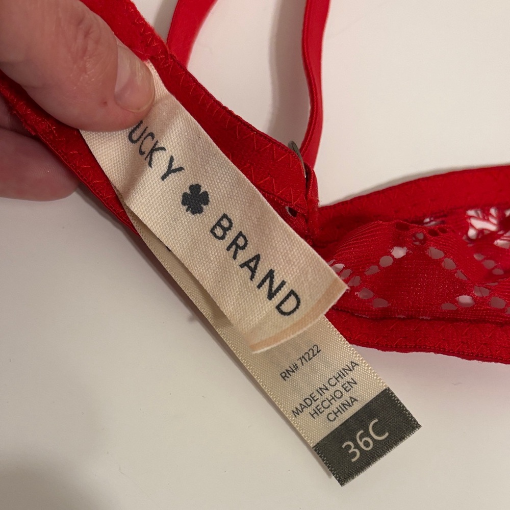 Red Lace Wireless Bra - Intimates - 36C - Picture 4 of 4